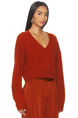 Lapointe Cashmere Sweater in Red, brown. Size XS. Also