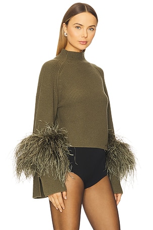 Lapointe x REVOLVE Mock Neck Sweater in Olive