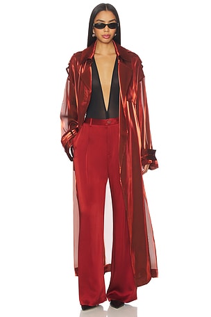 Metallic Organza Double Breasted Trench Lapointe