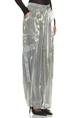 Lapointe Metallic Utility Pant in Metallic Silver