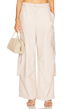 Stretch Faux Leather Utility Pocket Pant Lapointe