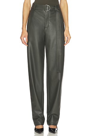 Faux Leather Belted Tapered Lapointe