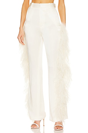 Doubleface Satin High Waisted Flare Pant W Ostrich Lapointe