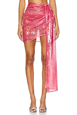 Sequin Drape Mini Skirt Lapointe