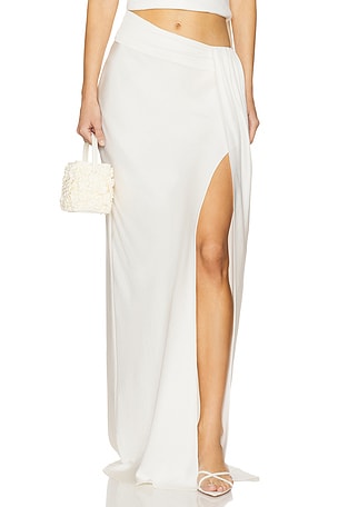 Lightweight Satin Asymmetric Maxi Skirt Lapointe