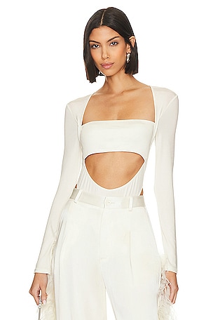 Indah Helen Crop Top in White