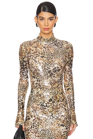 Sequin Mock Neck Bodysuit Lapointe