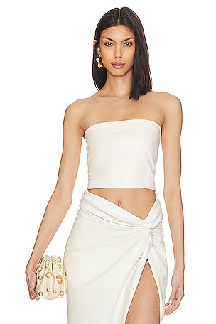Stretch Faux Leather Tube Top Lapointe