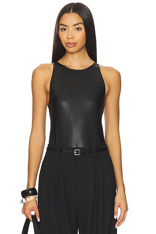 Faux Leather Halter Bodysuit Lapointe