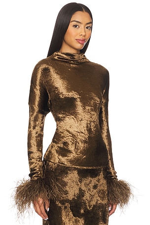 Lapointe Velvet Dolman Top in Brown. Size XS. Also
