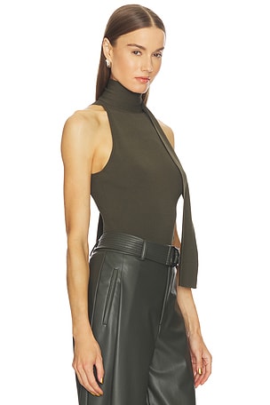 Lapointe Viscose Halter Top in Dark Green