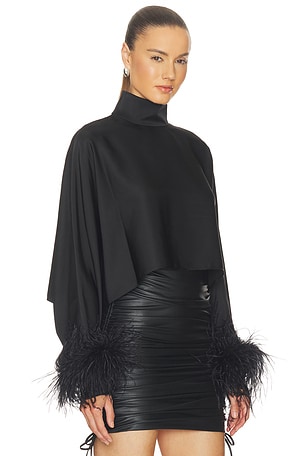 Lapointe x REVOLVE Lightweight Satin Caftan Top in Black
