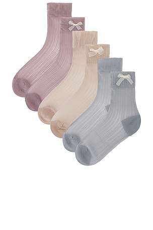 Lovers and Friends Orly Socks 3 Pack in Mauve