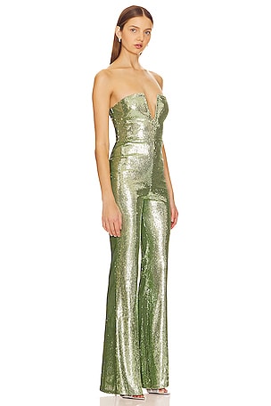 Lovers and Friends Siobhan Sequin Jumpsuit in Green