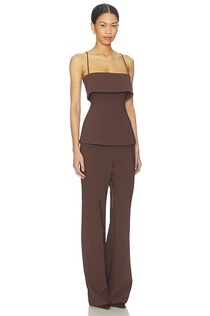 Lovers and Friends Kira Jumpsuit in Chocolate