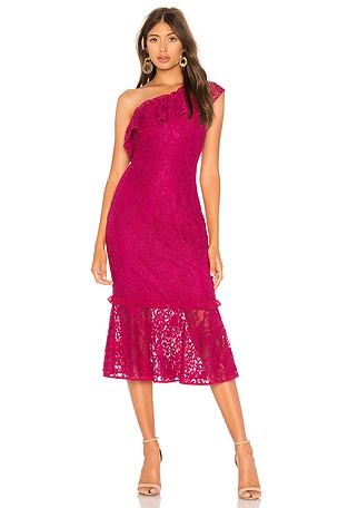 Lovers and Friends Jasper Midi Dress in Berry | REVOLVE