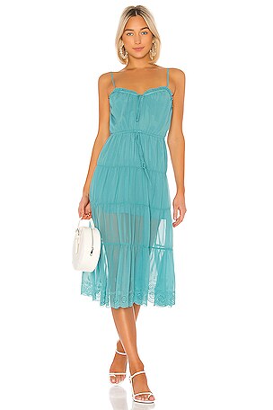 Lovers and Friends Erin Midi Dress in Teal | REVOLVE