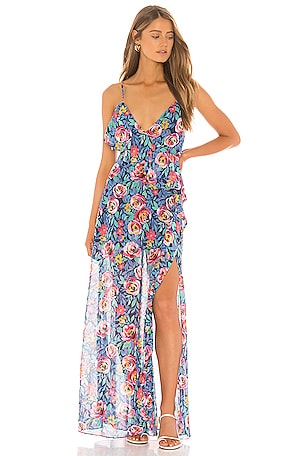 maxi dress cleavage Taupe Spaghetti Straps Knotted Cut Out Maxi Dress