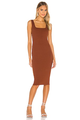 black midi dress knit Ruched Knit Midi Dress in Black