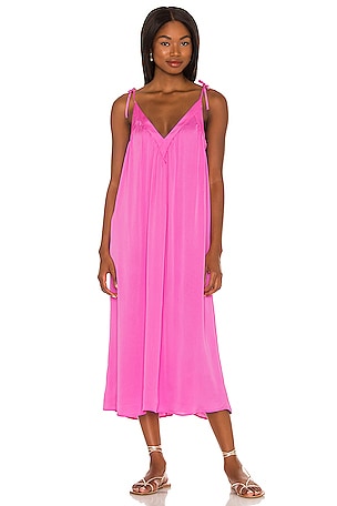 Bardot Lucia Midi Slip Dress in Hot Pink