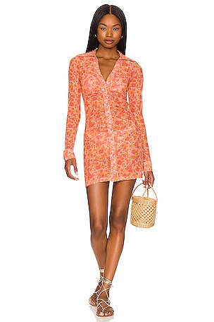 70s shirt dress Lovers and Friends Vintage Summer Mini Shirt Dress in 70s Floral
