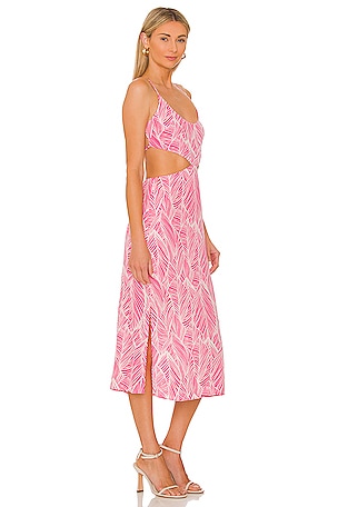 Lovers and Friends Makena Midi Dress in Fuchsia