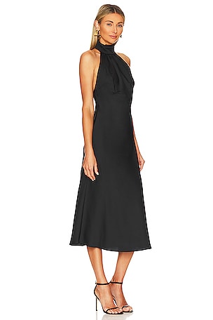 Lovers and Friends Raya Midi Dress in Black