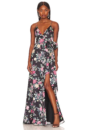 Free People Stay Awhile Maxi Dress in Black Combo