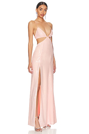 Lovers and Friends Leighton Sequin Gown in Pink