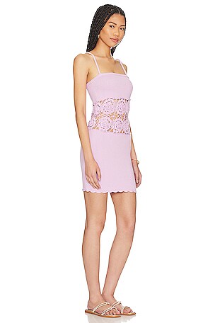 Lovers and Friends Ilona Crochet Mini Dress in Lavender