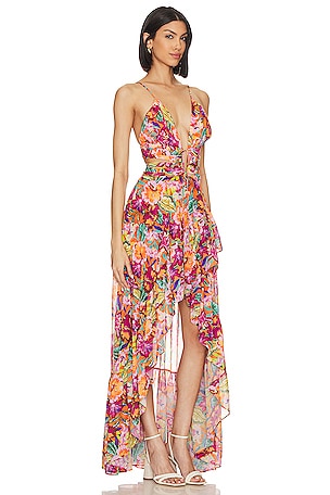 Lovers and Friends x Jetset Christina Fabi Gown in Orange. Size S. Also