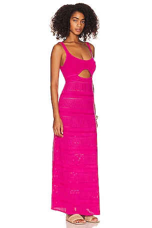 Lovers and Friends Tayla Pointelle Maxi Dress in Fuchsia