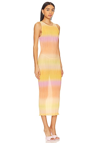 Lovers and Friends Giada Sheer Midi Dress in Yellow,Purple