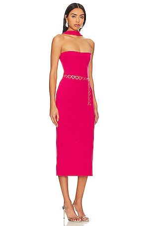 Lovers and Friends Dominique Midi Dress in Pink