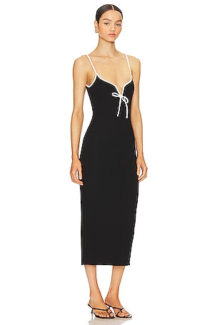 Lovers and Friends x Anja Dujaković Maddison Midi Dress in Black