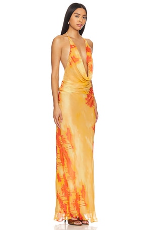 Lovers and Friends Raven Maxi Dress in Orange