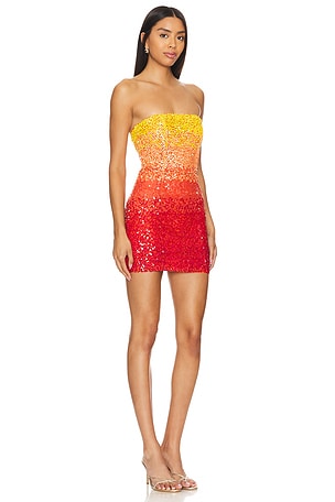 Lovers and Friends Carmela Sequin Mini Dress in Orange