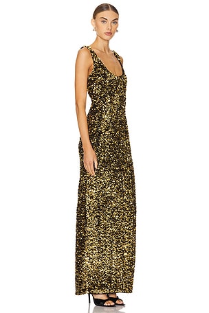 Lovers and Friends Ginger Sequin Gown in Metallic Gold