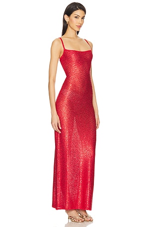 Lovers and Friends Bria Sequin Maxi Dress in Red