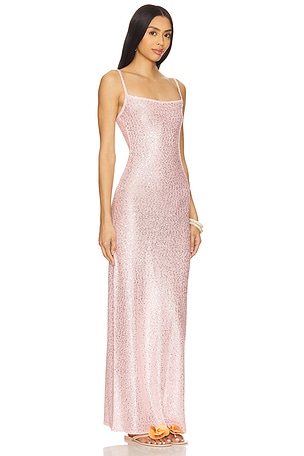 Lovers and Friends Bria Sequin Maxi Dress in Pink