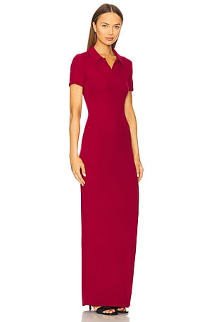 Lovers and Friends Margo Polo Maxi Dress in Burgundy
