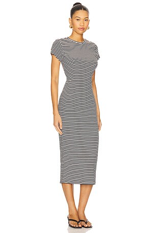 Lovers and Friends Adrian Midi Dress in Black,White