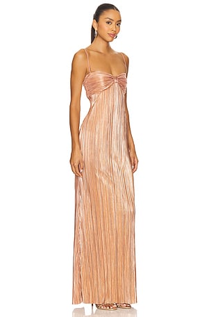 Lovers and Friends Mya Gown in Metallic Gold