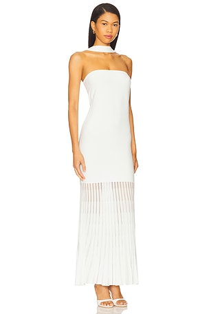 Lovers and Friends x Yhasmina Ferrara Kelly Pleated Knit Dress in White