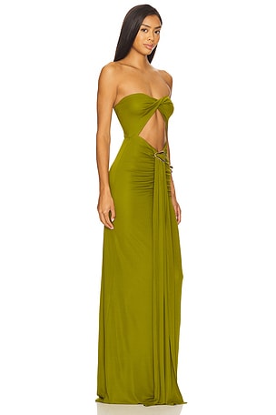 Lovers and Friends Farrah Gown in Olive
