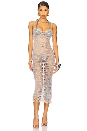 Katja Beaded Crochet Midi Dress Lovers and Friends