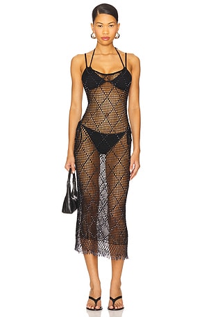 Katja Beaded Crochet Midi Dress Lovers and Friends