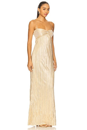 Lovers and Friends Mya Gown in Metallic Gold