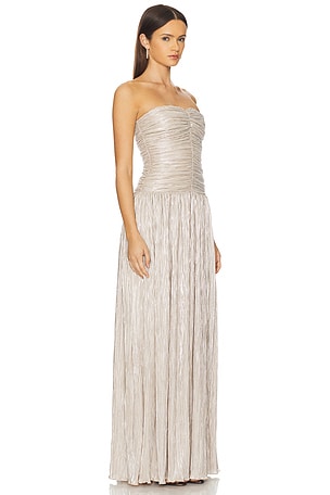 Lovers and Friends Elia Gown in Metallic Gold. Size XXS. Also