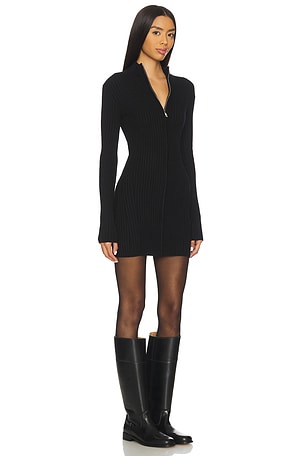 Lovers and Friends Zenni Zip Front Mini Dress in Black